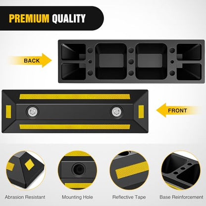 Rubber Parking Curb Wheel Stop for Garages and Driveways