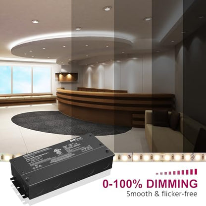 80W 24V 5-in-1 Dimmable LED Driver,AC 110-277V to DC Power Supply