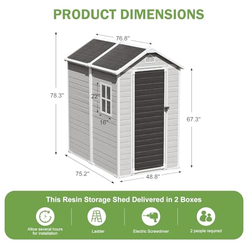 6x4 Resin Outdoor Storage Shed
