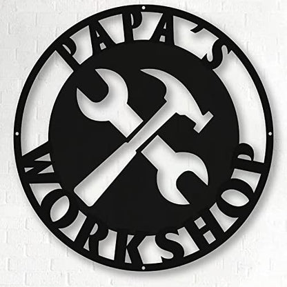 Personalized Papa's Workshop Metal Sign