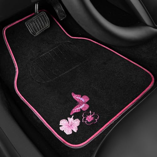 Embroidery Butterfly and Flower Car Floor Mats