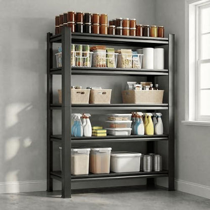 5 Tier Heavy Duty Storage Shelves with Lockable Casters (5 Count)