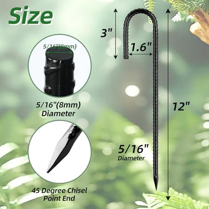 12 Inch Rebar Stakes J Hook Ground Stakes 32 (32 Count)