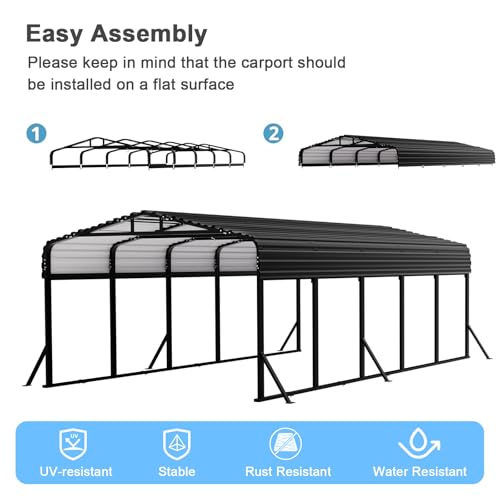 12x25FT Heavy Duty Metal Carport (693.09 Sq Ft)