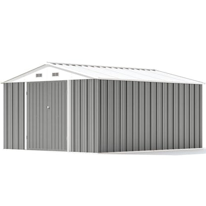 10 x 12 FT Metal Storage Shed for Outdoor with Floor Frame