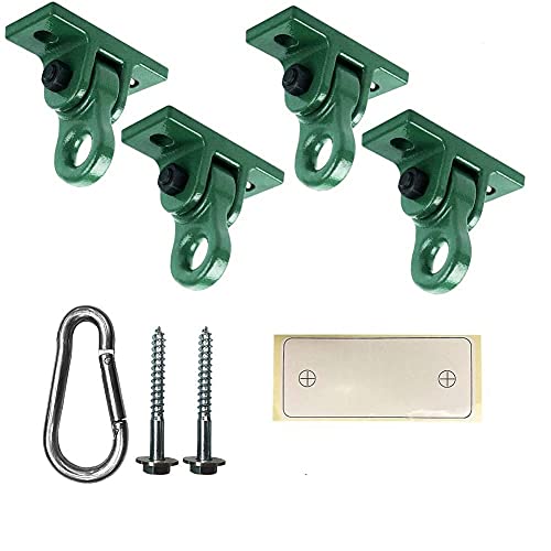 Heavy Duty Green Swing Hangers Screws Bolts Included Over 5000 lb Capacity Playground Porch Yoga Seat Trapeze Wooden Sets Indoor Outdoor (4 Count)