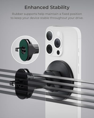 iTap 3 Magnetic Air Vent Car Mount Phone Holder with Magnetic Ring Adapter. Compatible with iPhone
