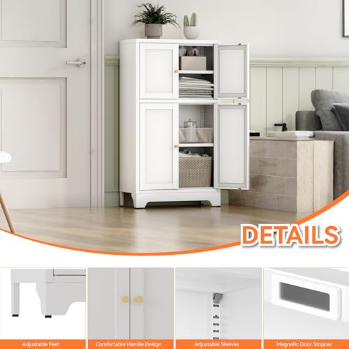 White Bathroom Floor Cabinet