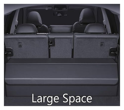 Folding Car Storage Box Large Capacity Compatible For TESLA Trunk Organizer Leather Cars Stowing Tidying Interior