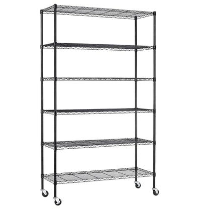 6 Tier Wire Shelf with Wheels