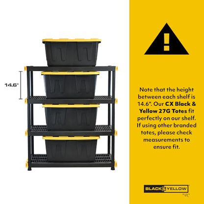 4 Tier Heavy Duty Plastic Storage Shelves for Garage Organization