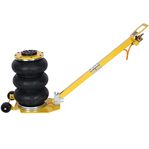 3T Triple Bag Air Jack 6600lbs Pneumatic Jack 3s Fast Lift Up 16in Airbag Jack with Adjustable Long Handle Heavy Duty Triple Air Bag Jack Lift for Cars Garage