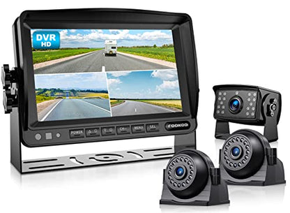 HD 1080P 7" Wired Backup Camera System Rear and Side Coverage