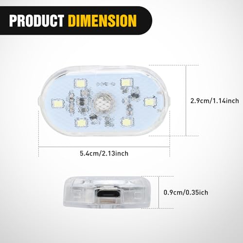 2 PCS White Color Wireless Magnetic LED Interior Lights