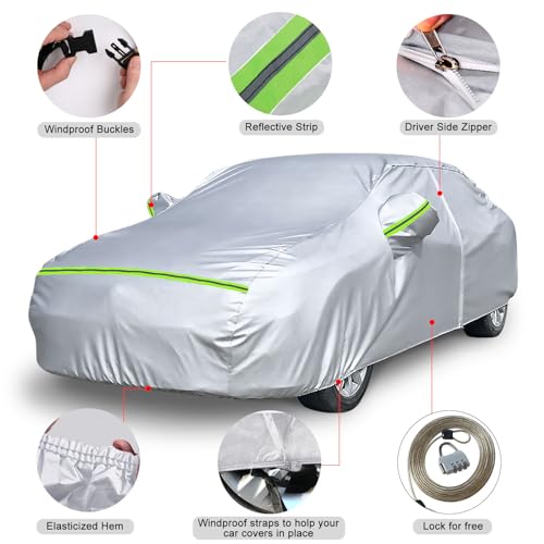 6 Layers Silver Waterproof Car Covers Replace for 2014