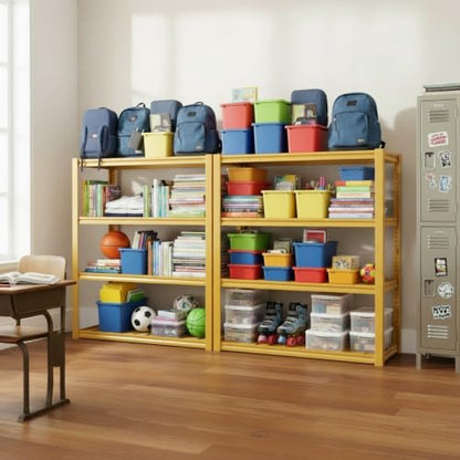 40" W Yellow Garage Shelving with Double (3 Count)