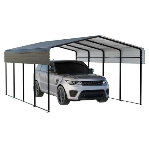 Metal Carport 13 x 20 FT with Heavy Duty Frame & Galvanized Steel Roof