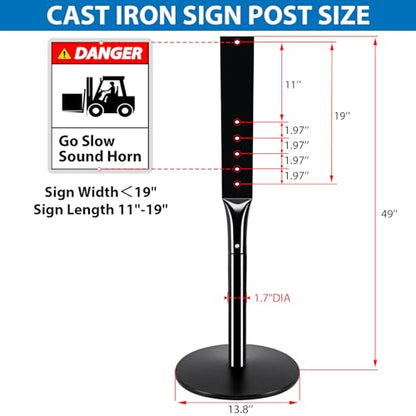 2Pack Heavy Duty Parking Sign Post for Outside (2 Count)