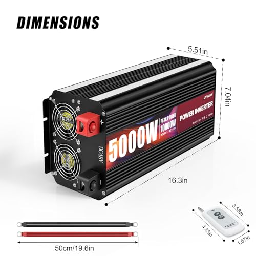 5000 Watt Power Inverter 48V to 110V 120V for Vehicle