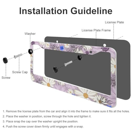 Flowers Daisy License Plate Frames