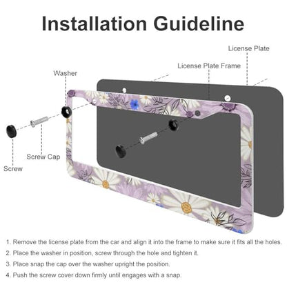 Flowers Daisy License Plate Frames