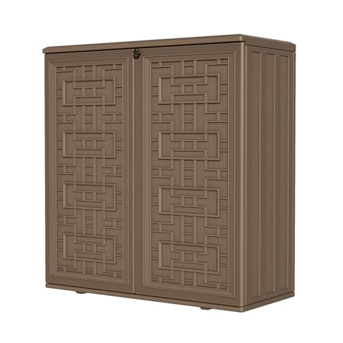 Indoor Outdoor Storage Cabinet with Doors and Shelf