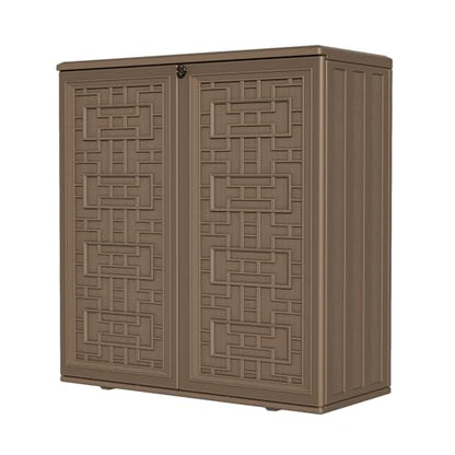 Indoor Outdoor Storage Cabinet with Doors and Shelf