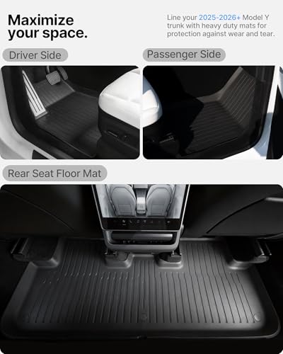 4 Pcs Floor Mats for Tesla Model Y Juniper Accessories 2025 2026 (4 Count)