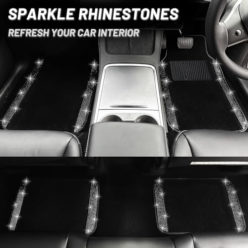 Black Bling Car Floor Mats Full Set