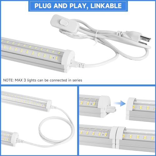8FT U Shape 125W Integrated Tube Bright LED Light (6 Count)