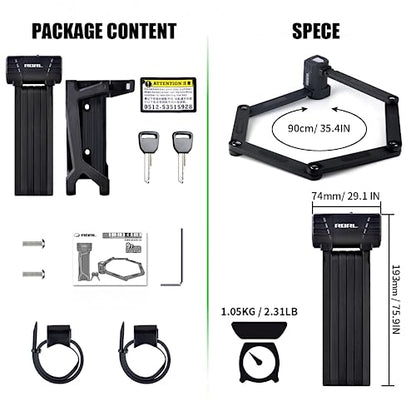 Bicycle Lock 2.95 Ft Folding Locks
