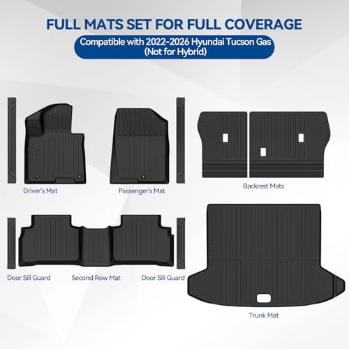 Custom Fit Floor Mats for Hyundai Tucson Gas 2022