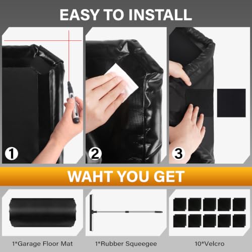 7'9" x 18' Garage Floor Mat 650 GSM Containment Mat for Under Car