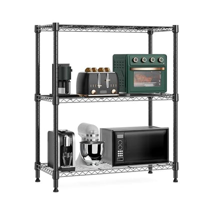 750 lbs 3 Tier Storage Rack Metal Wire Shelving Unit (3 Count)