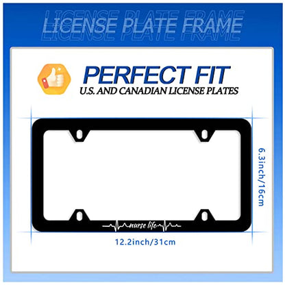 Nurse Life License Plate Frame Stainless Steel Accessory 12.3x6.3 Inch