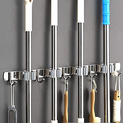Broom Mop Holder Wall Mount Tool Hanger Organizer