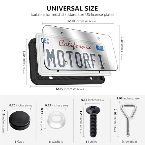 Black Silicone License Plate Frames 2 Pack
