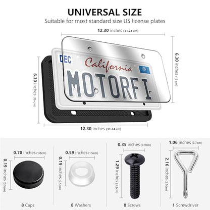 Black Silicone License Plate Frames 2 Pack