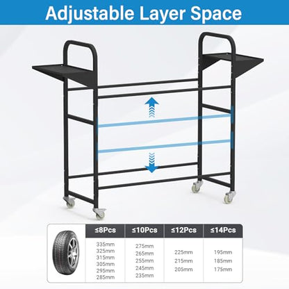 Tire Storage Rack 57" x 55.1" x 20" w