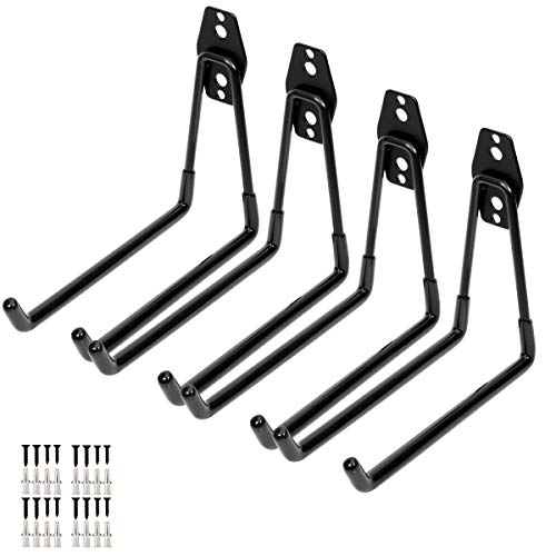 Wall Mount Heavy Duty Double Utility Tools Hooks with Anti (4 Count)