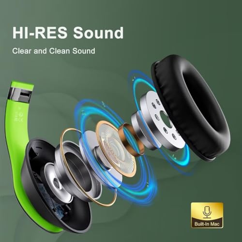 Wireless Bluetooth Headphones Over Ear V6.0 HiFi Stereo with Mic