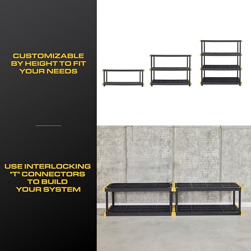 4 Tier Heavy Duty Plastic Storage Shelves for Garage Organization