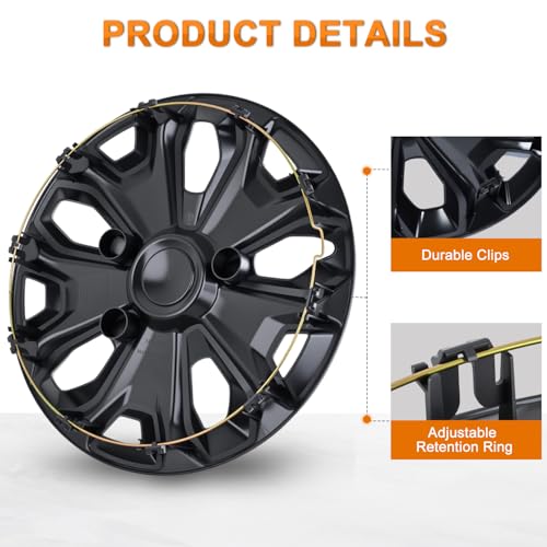 Wheel Cover Hubcaps 16 Inch for Ford Transit 150 250 350 350HD 2015 16 17 18 19 20 21 22 23 24 2025 Steel Wheel with 5 Lug 16 Hub Caps Set of 4 Rim Protector Wheel Covers Replacement (4 Count)