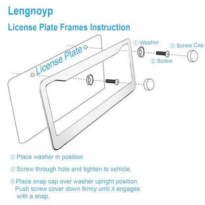 2PCS Chrome License Plate Frame (2 Count)
