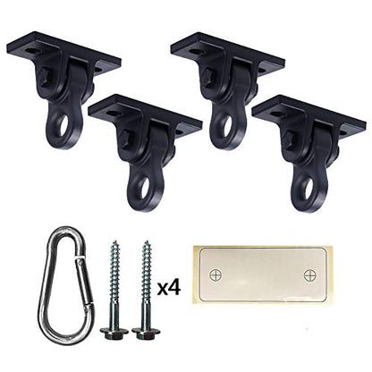 Heavy Duty Black Swing Hangers Screws Bolts Included Over 5000 lb Capacity Playground Porch Yoga Seat Trapeze Wooden Sets Indoor Outdoor (4 Count)
