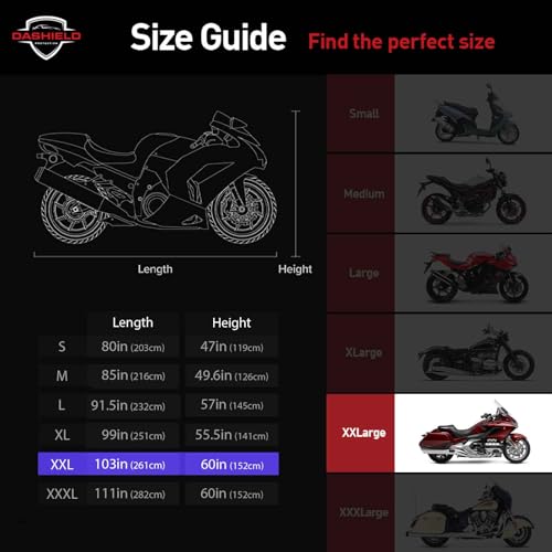 Ultimum Series Motorcycle Cover Waterproof All Weather Protection Universal Heavy Duty Night Reflector with Lock