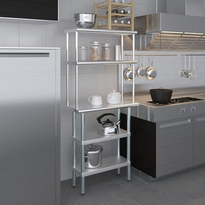 Stainless Steel Work Table with 2 Shelves