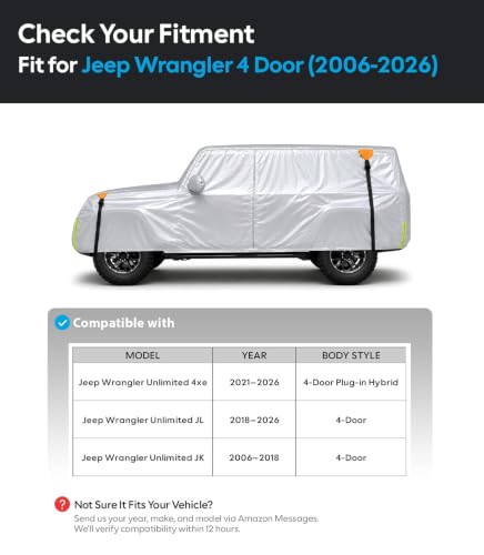Jeep Wrangler 4 Door Car Cover 2006