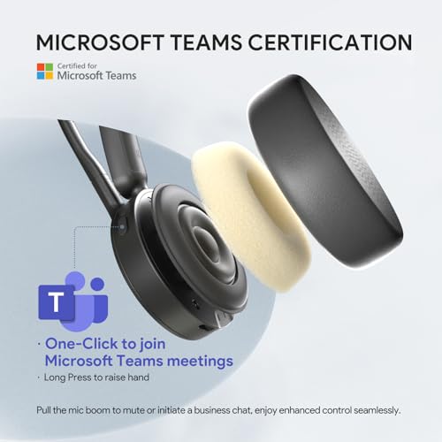 BH70 Teams Bluetooth Headset with Mic for Work