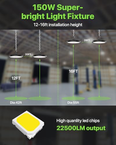 150W LED High Bay Lights 22 (6 Count)